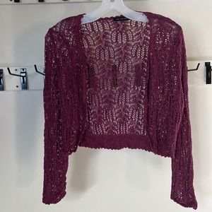 Purple cardigan. Size large